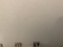 Feces on the bathroom wall