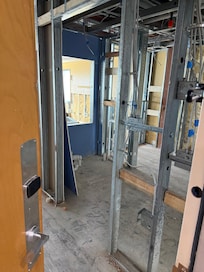 Repairs underway include new drywall