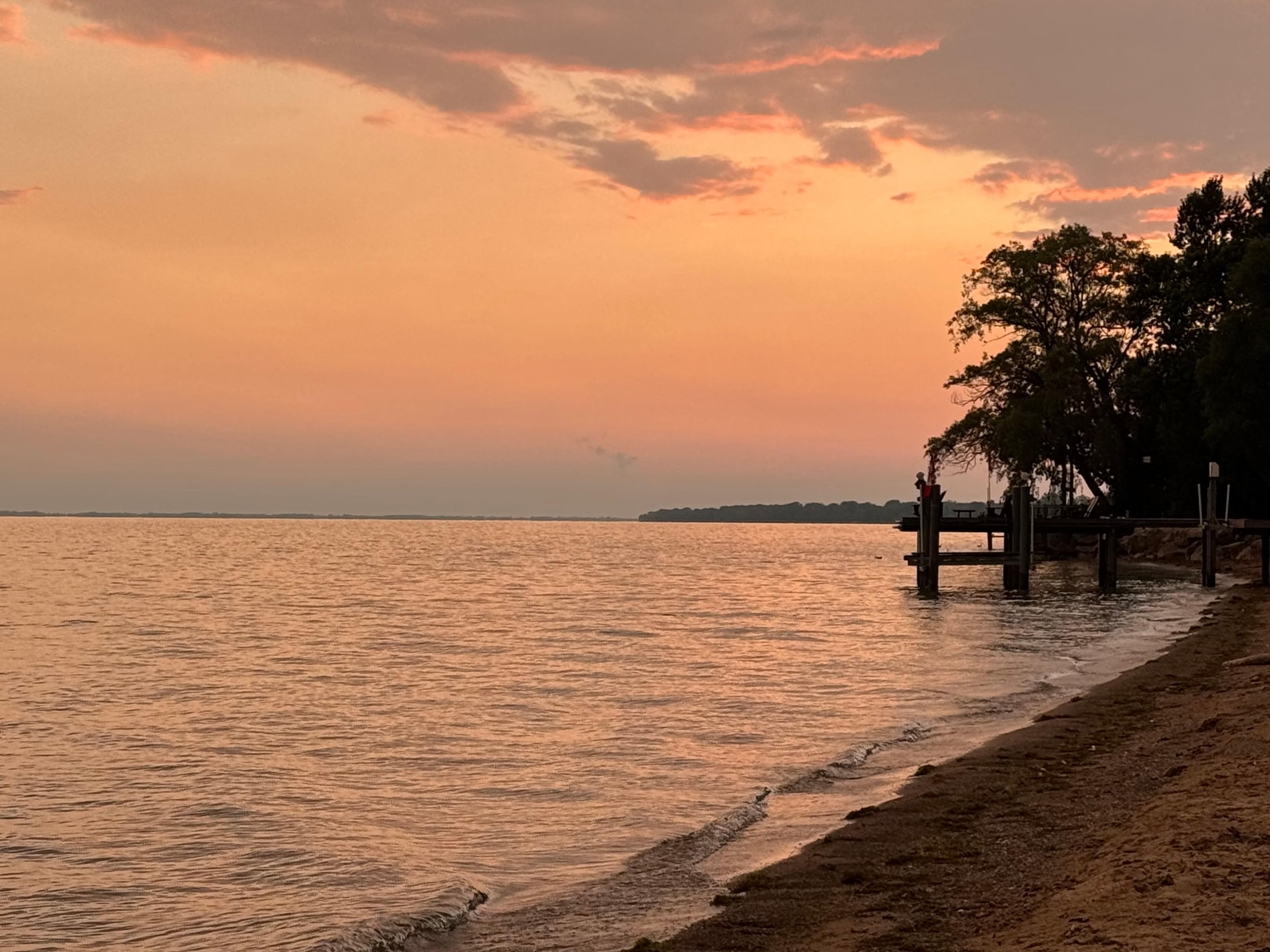Sunset at the beach, which was only a short walk from the house.