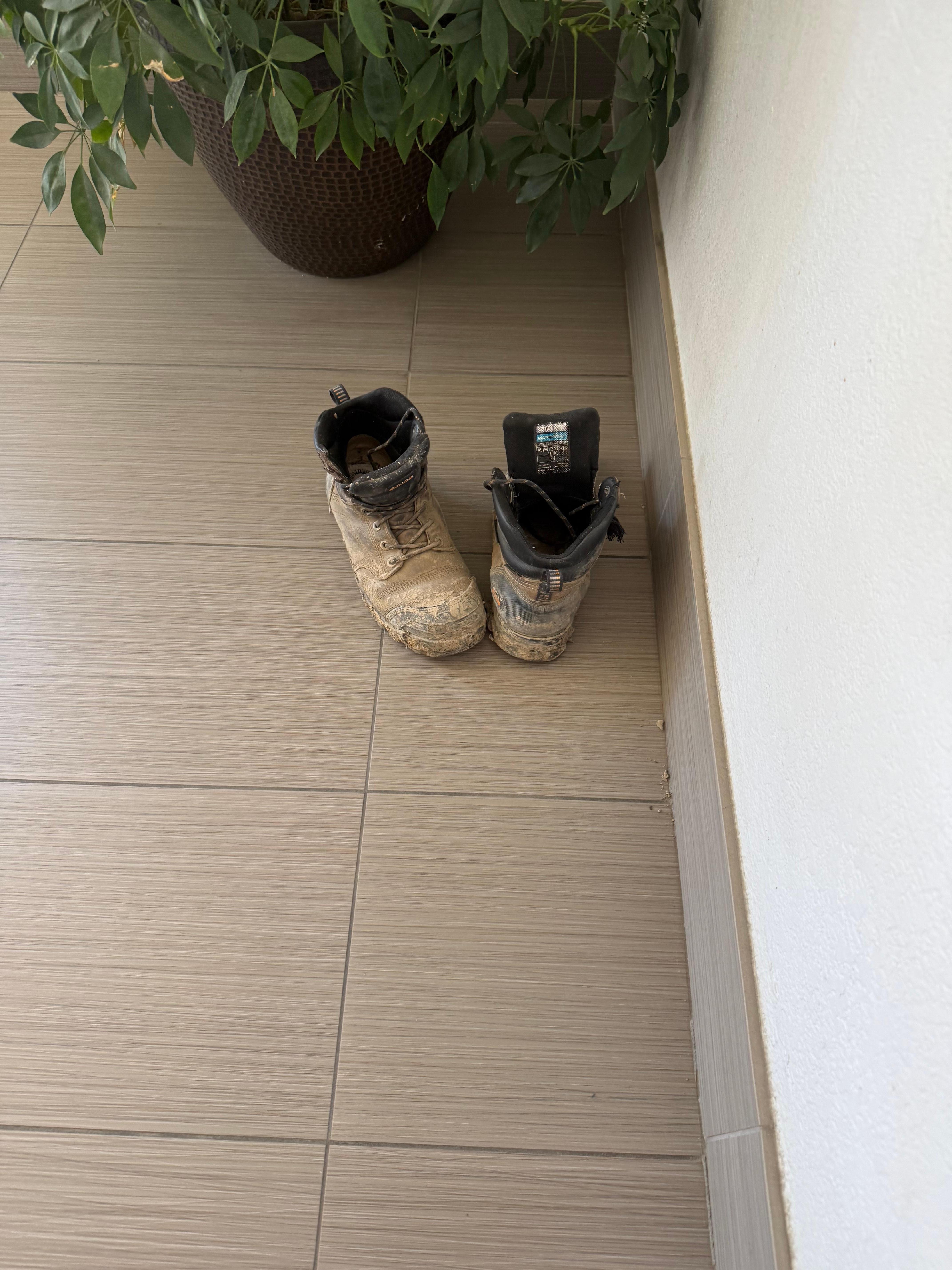 shoes that stay  all week bottom at the stair case 
