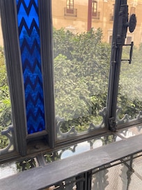 Orange trees outside a beautiful window