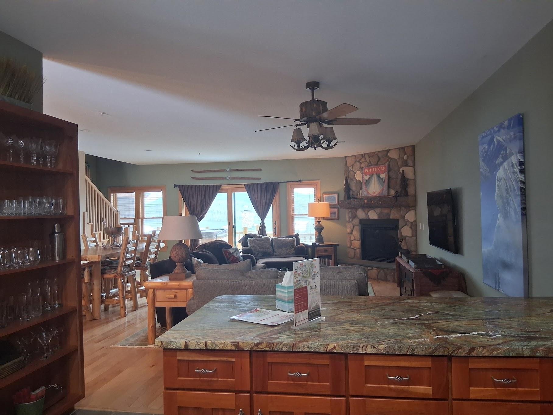 Kitchen looking into main floor living space.