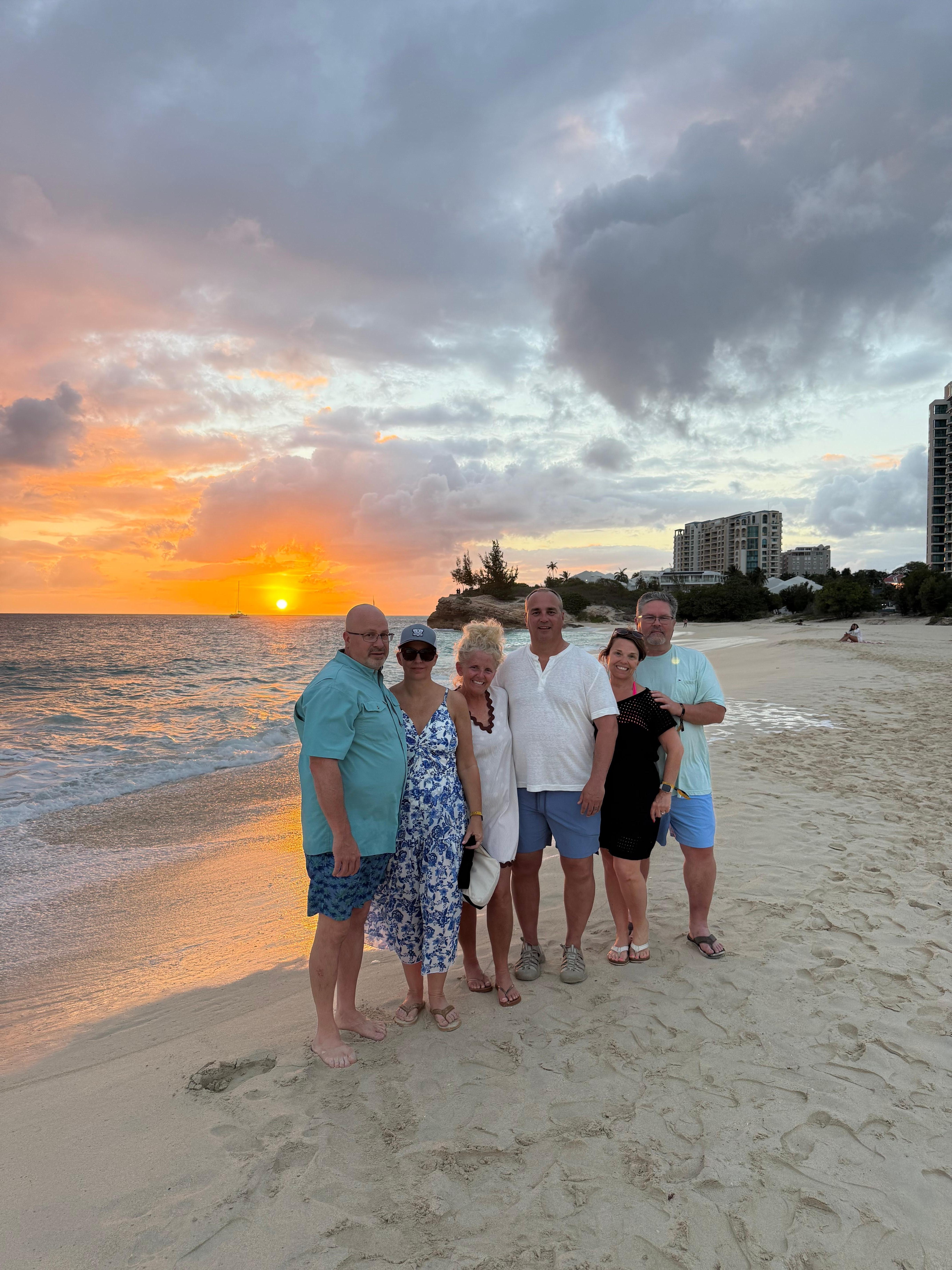 Sunset from near by Simpson Bay. Condo in background!