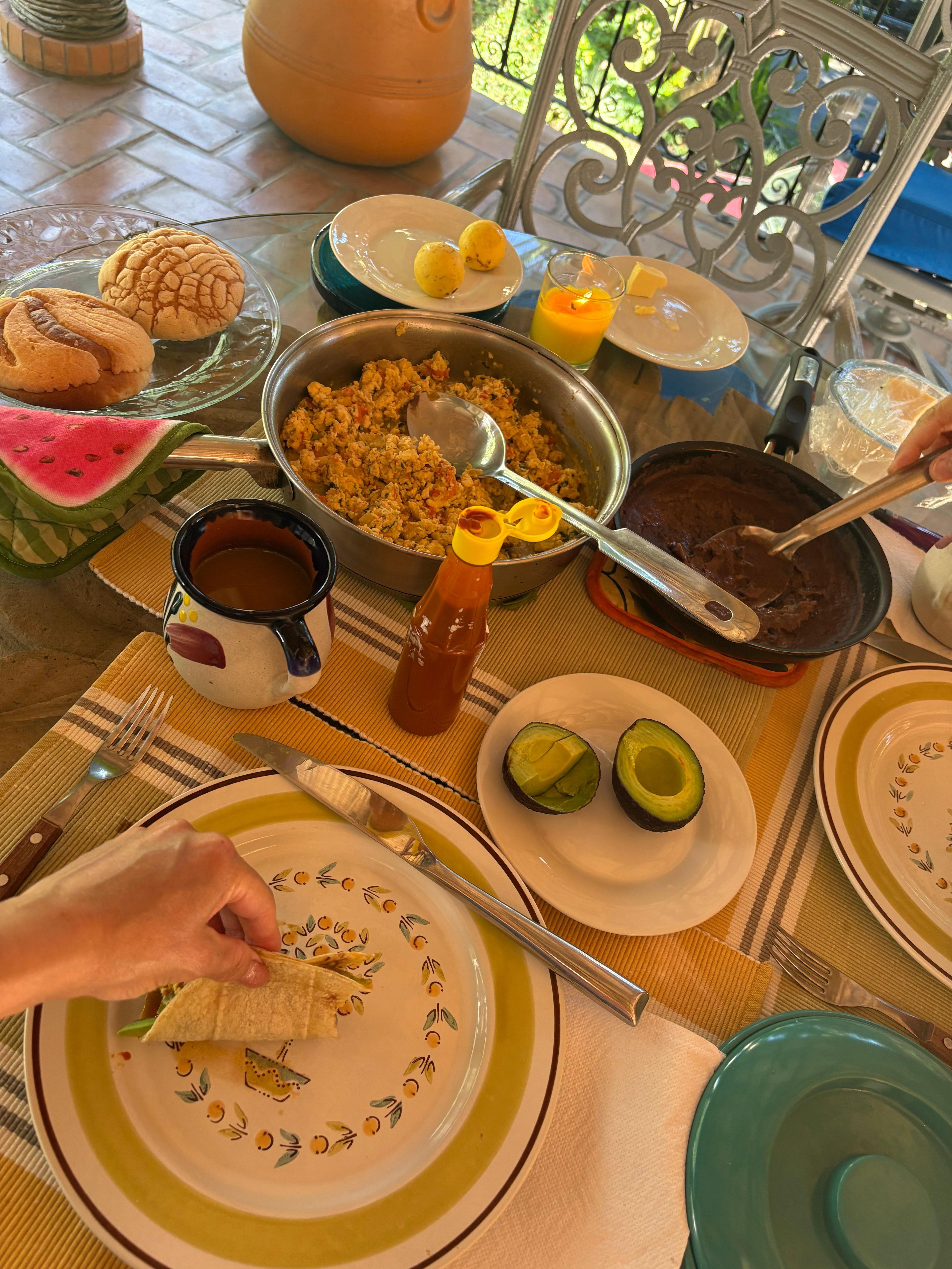 Our breakfast was always outside in the wonderful palapa.