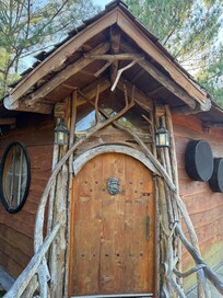 Front door with a long approach from ramp