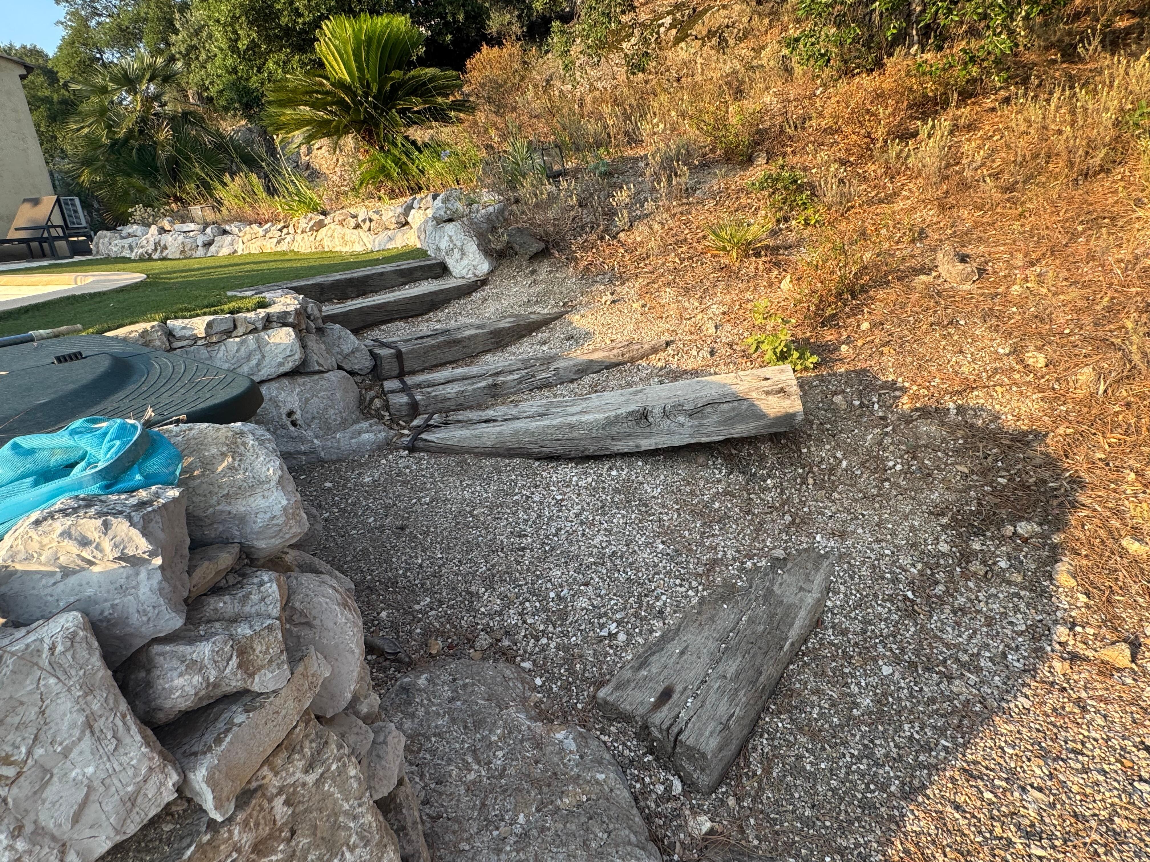 Pool area steps