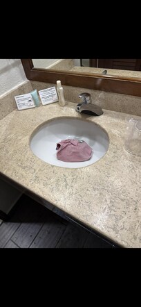 There was a dirty rag in the sink.