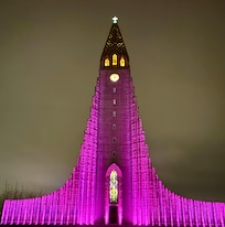 Breast anger month lights up the church in pink