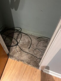 Dirty carpet in the closet