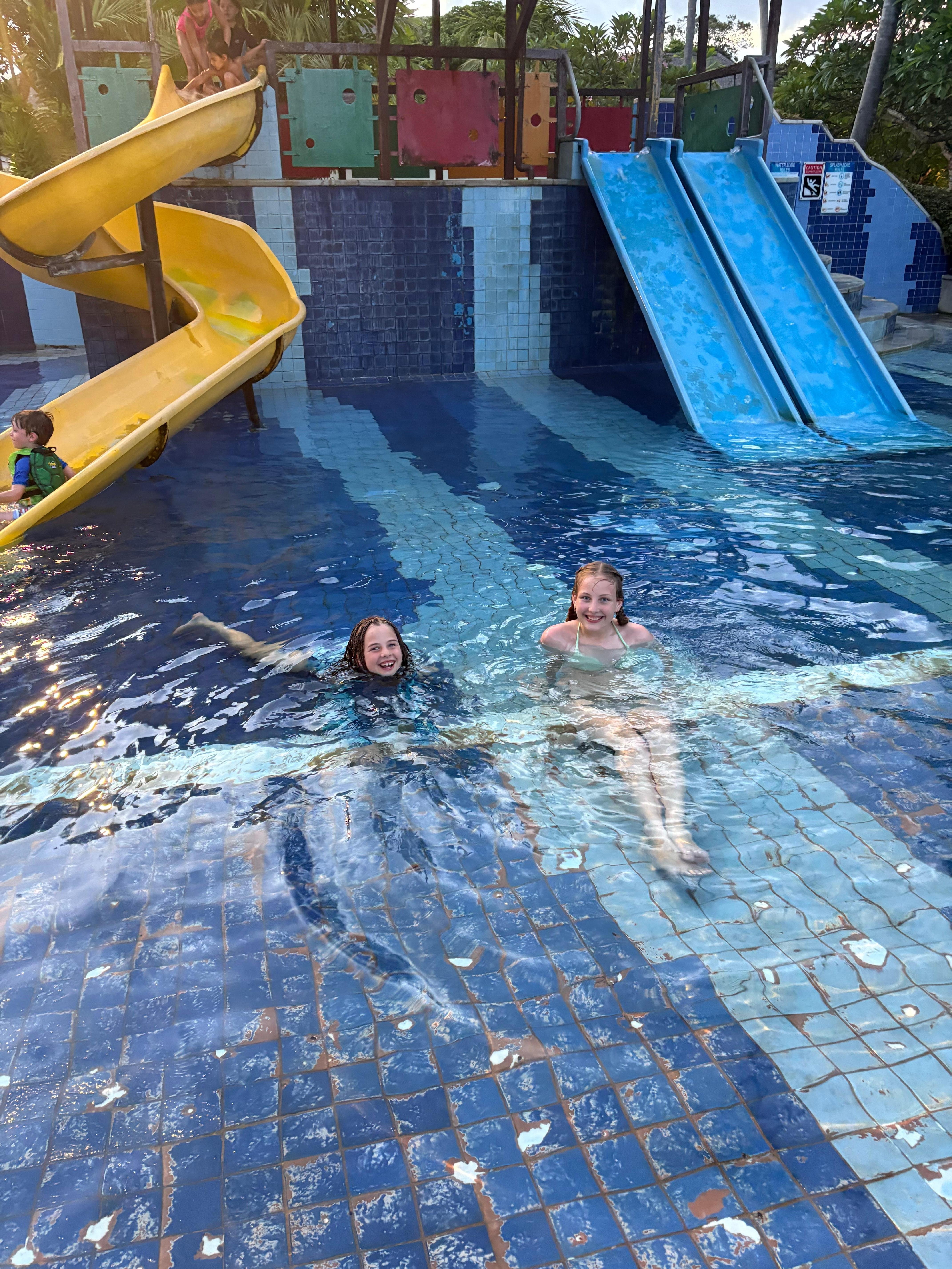 They had fun on the slides :) 