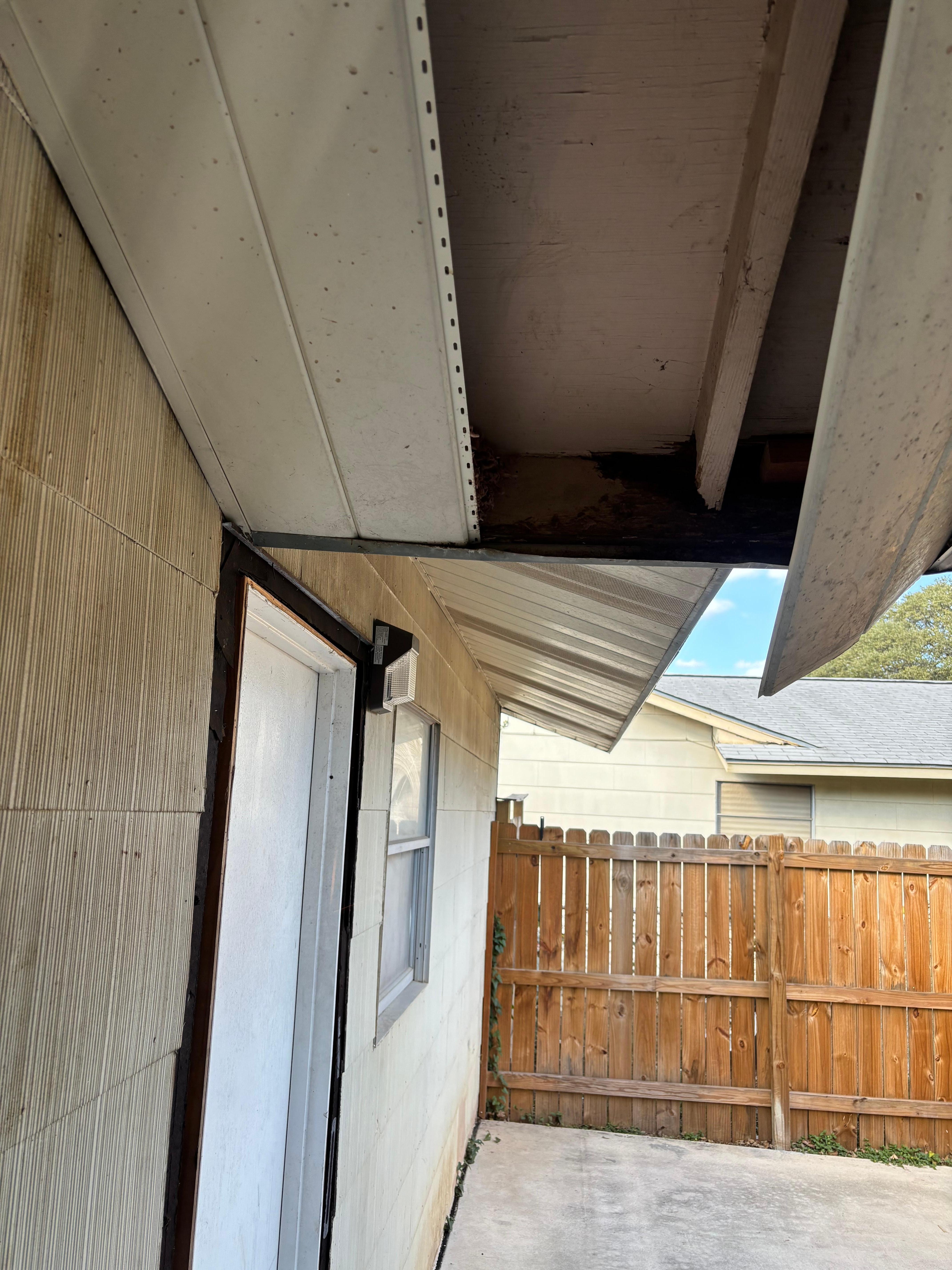 Back of house with soffit issues