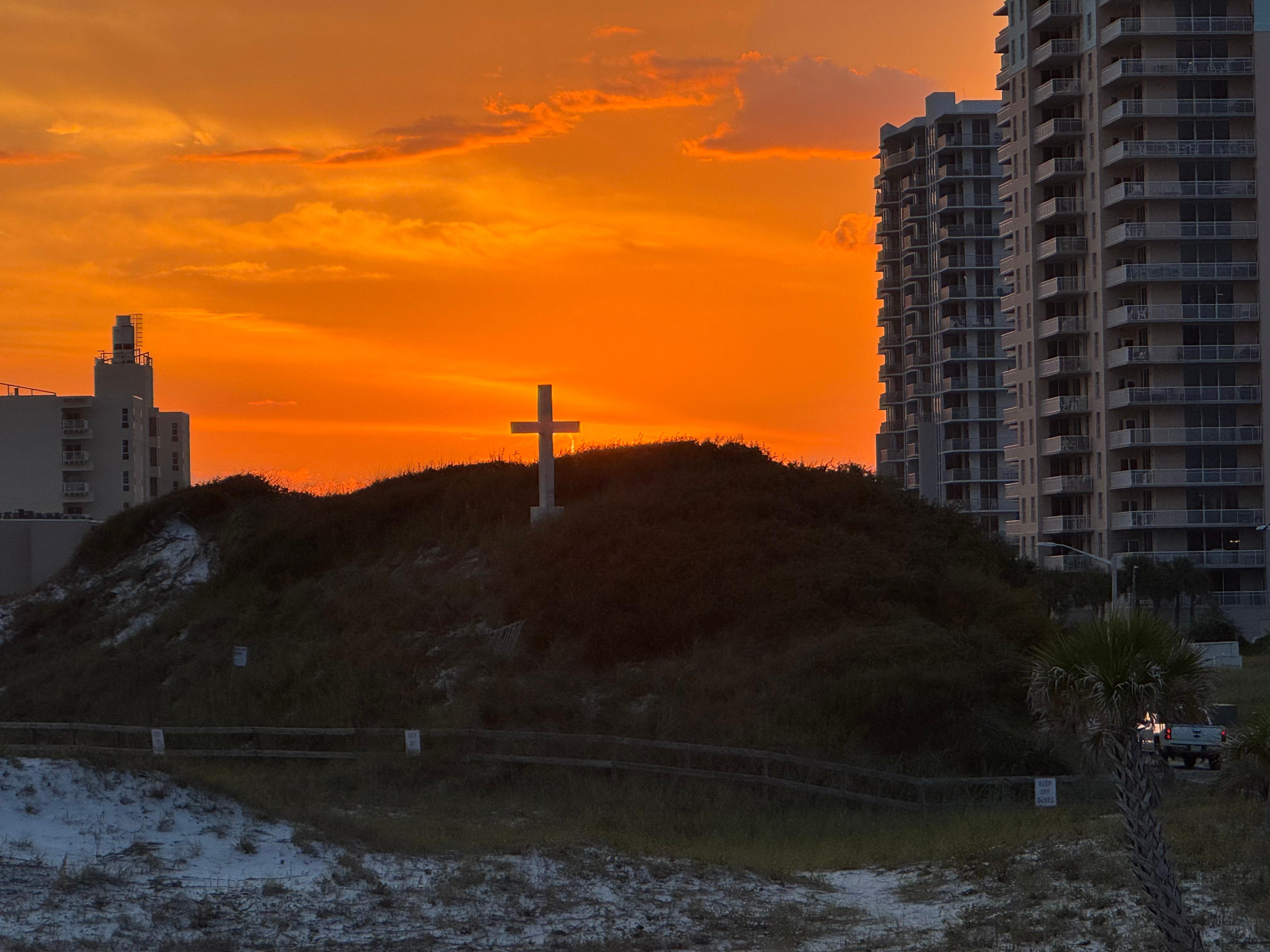 Sunset from living room balcony area