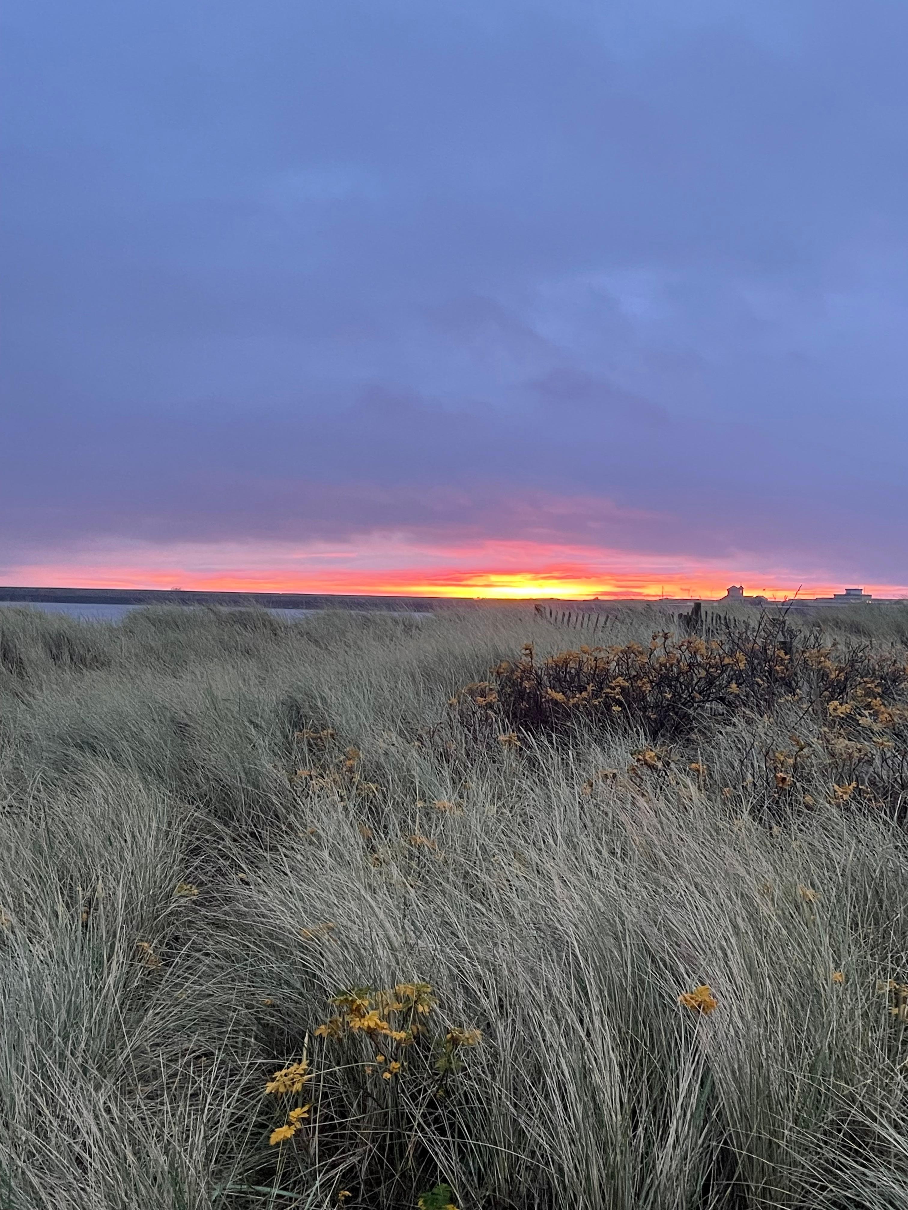 Sunset in front of the hotel