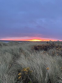 Sunset in front of the hotel