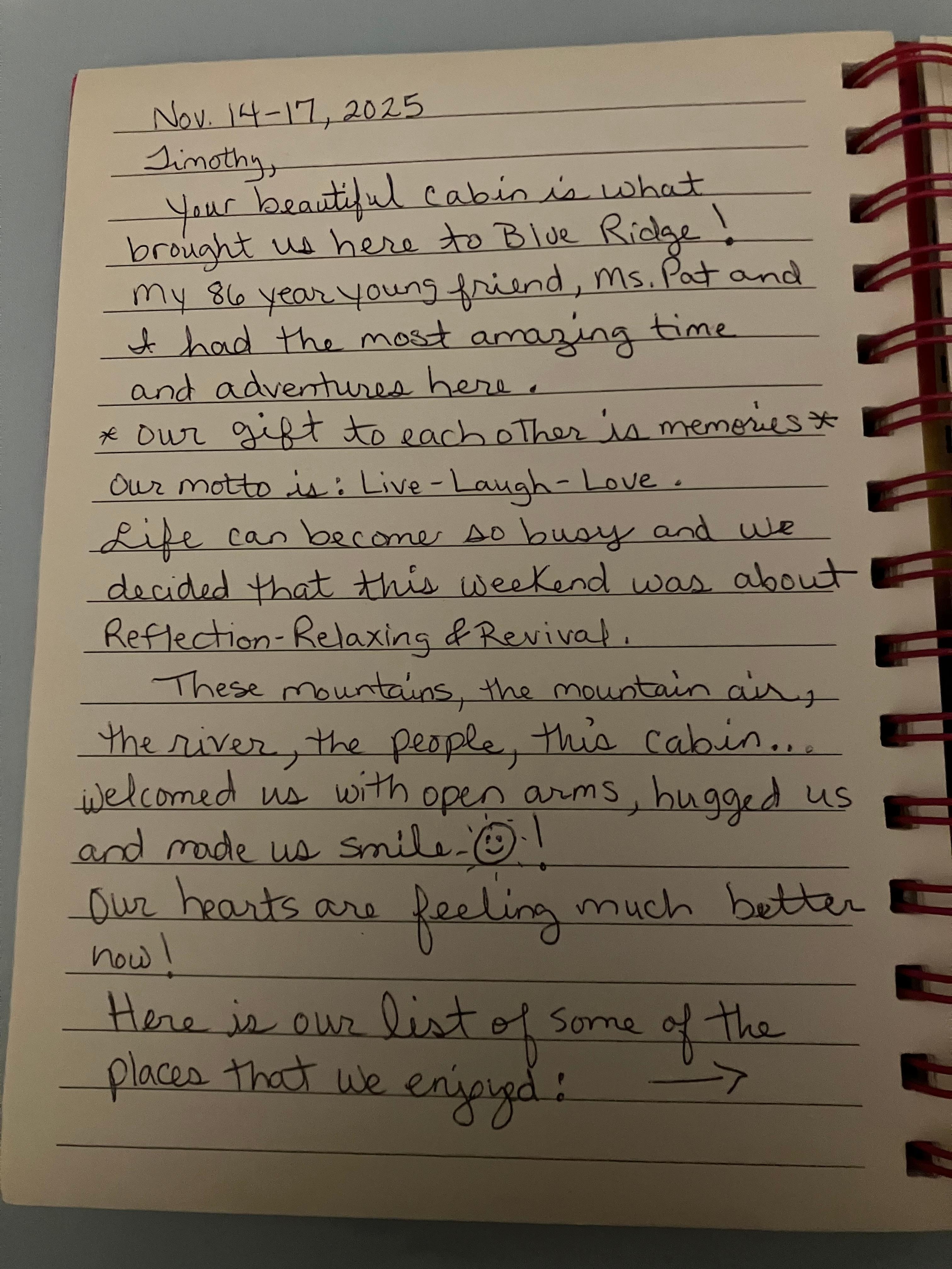 What our stay meant to us! 🥰
