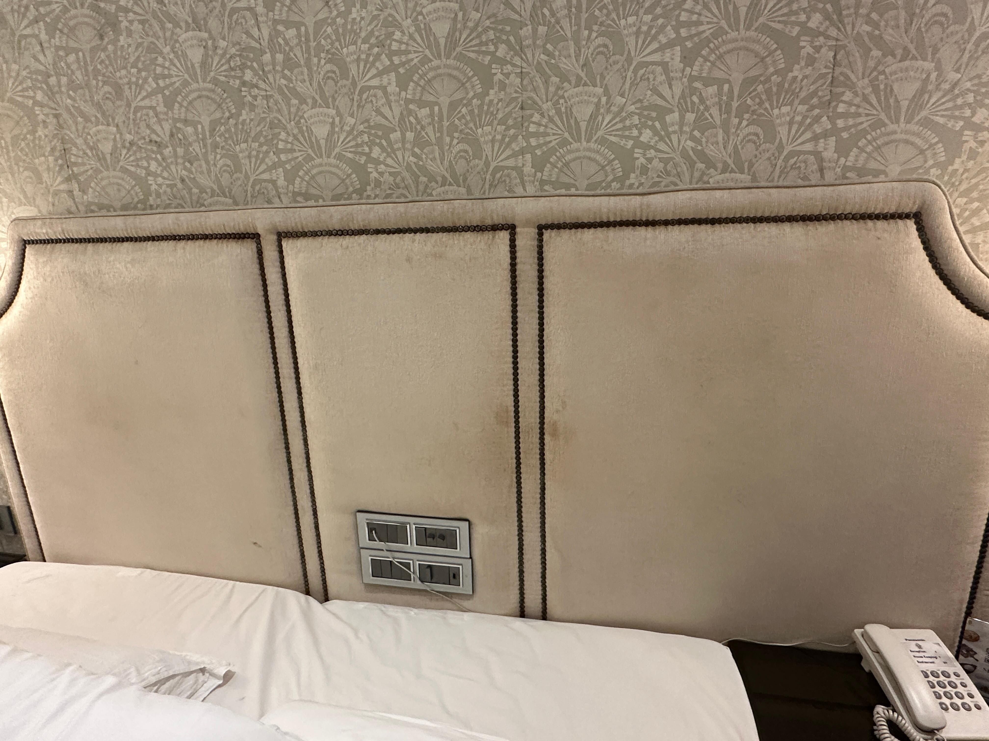 Unfortunate choice for a head board.