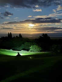 The moon setting before dawn at the condo.