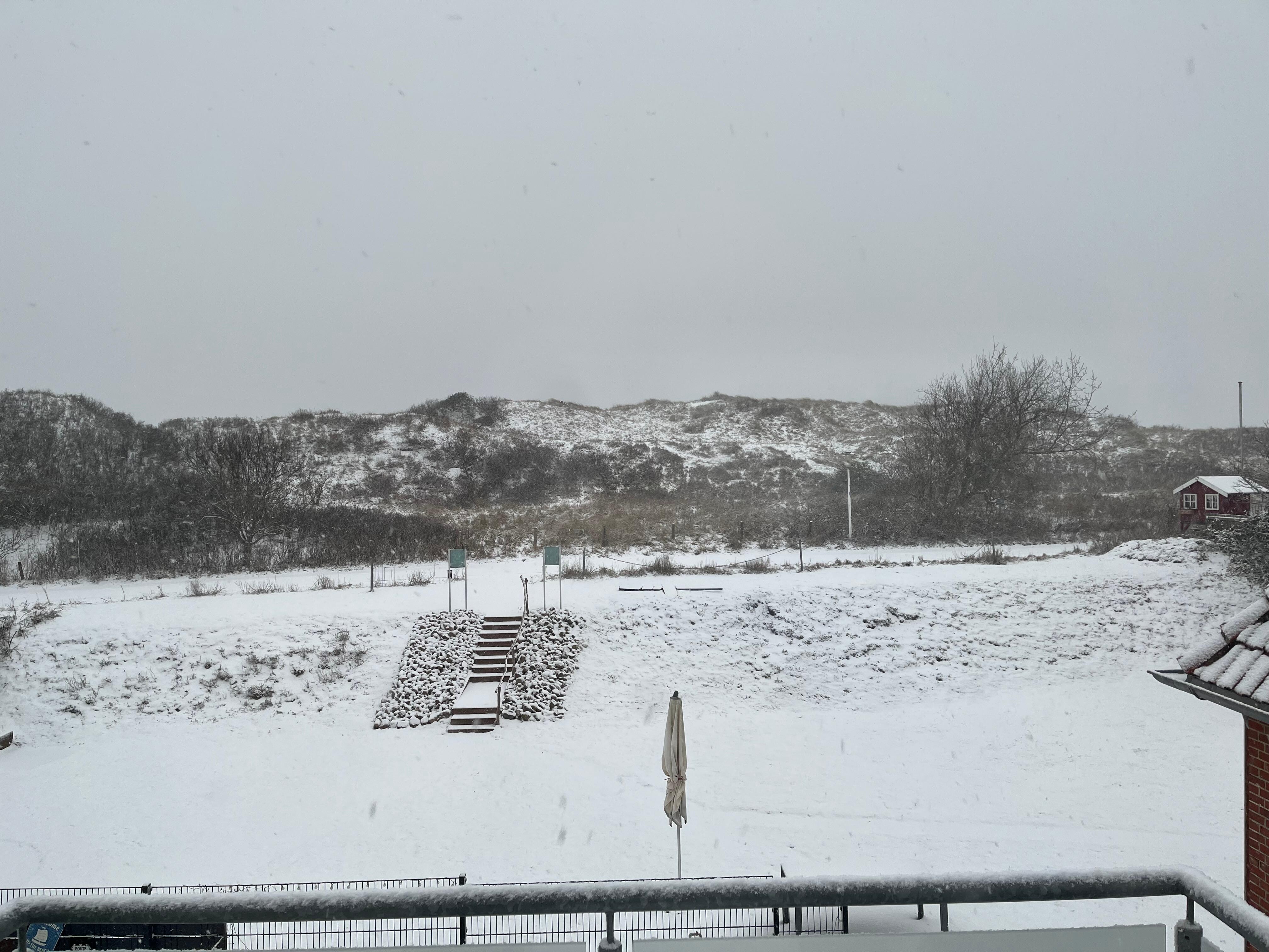 Der Blick vom Balkon im Februar