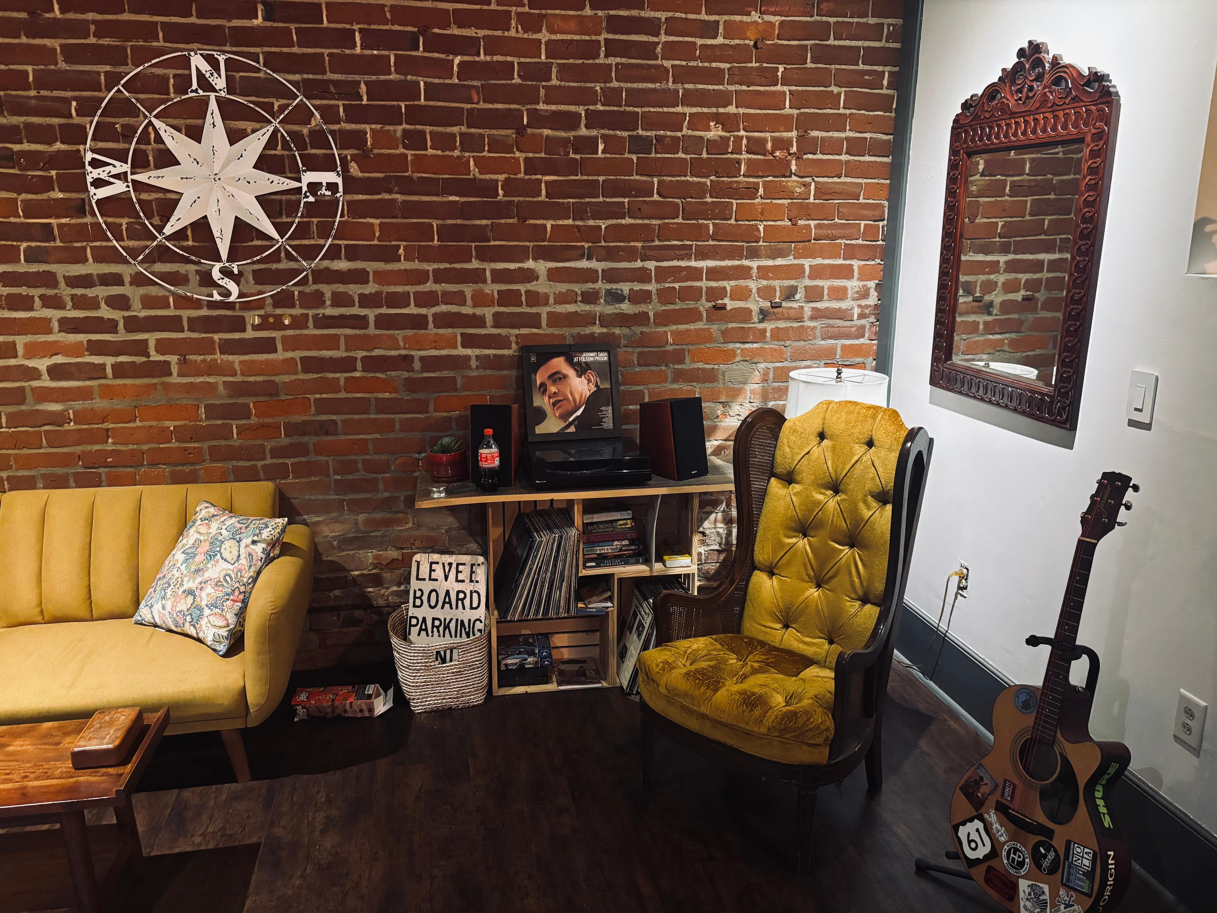 Phonograph player in the main room on the ground level