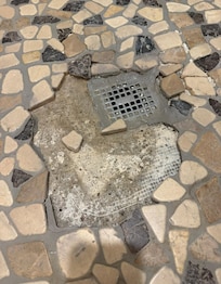 Shower floor sharp edges unattended or fixed can’t stand on had to maneuver around I personally never showered didn’t want to cut my feet