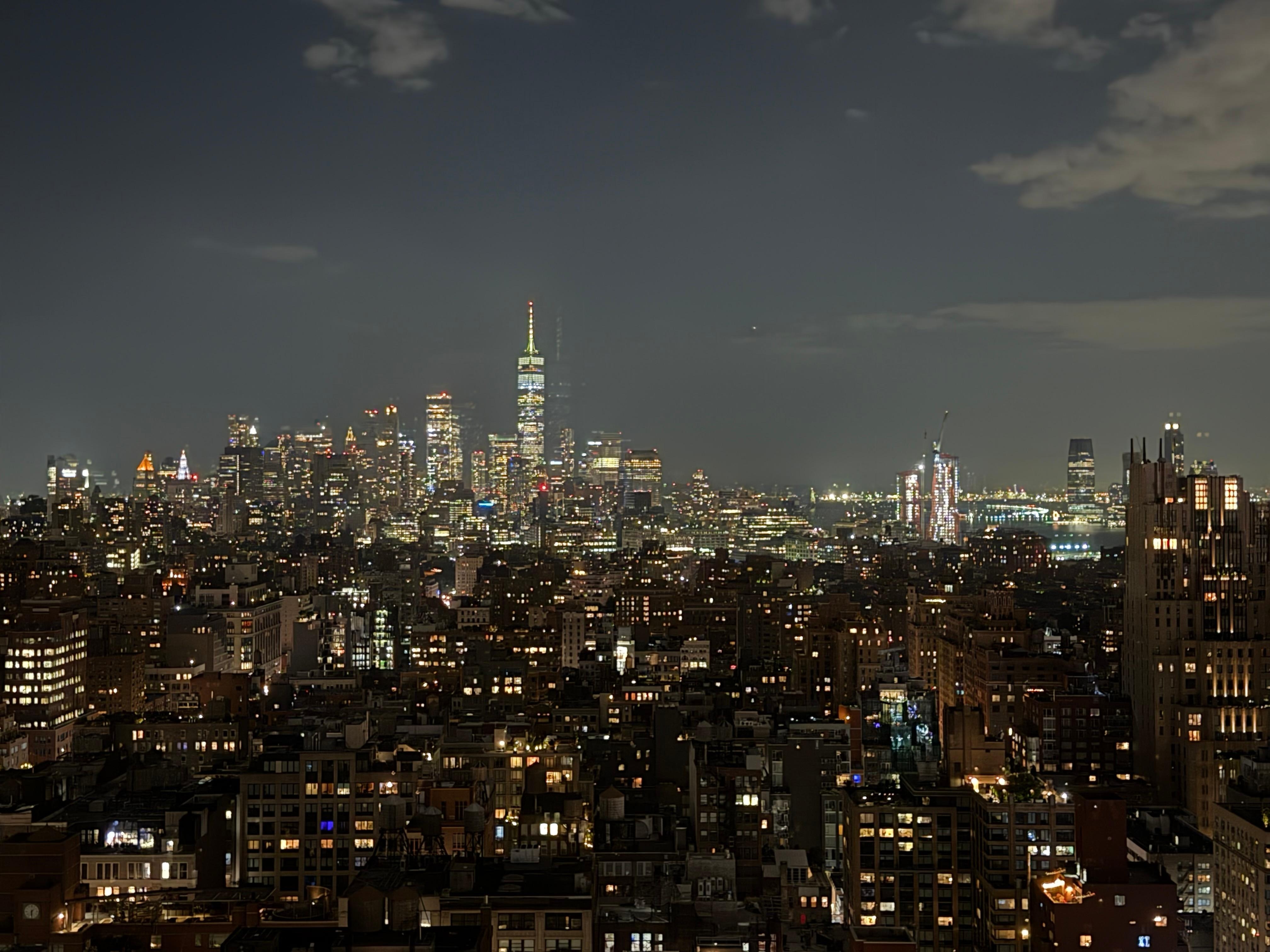 Same view at night