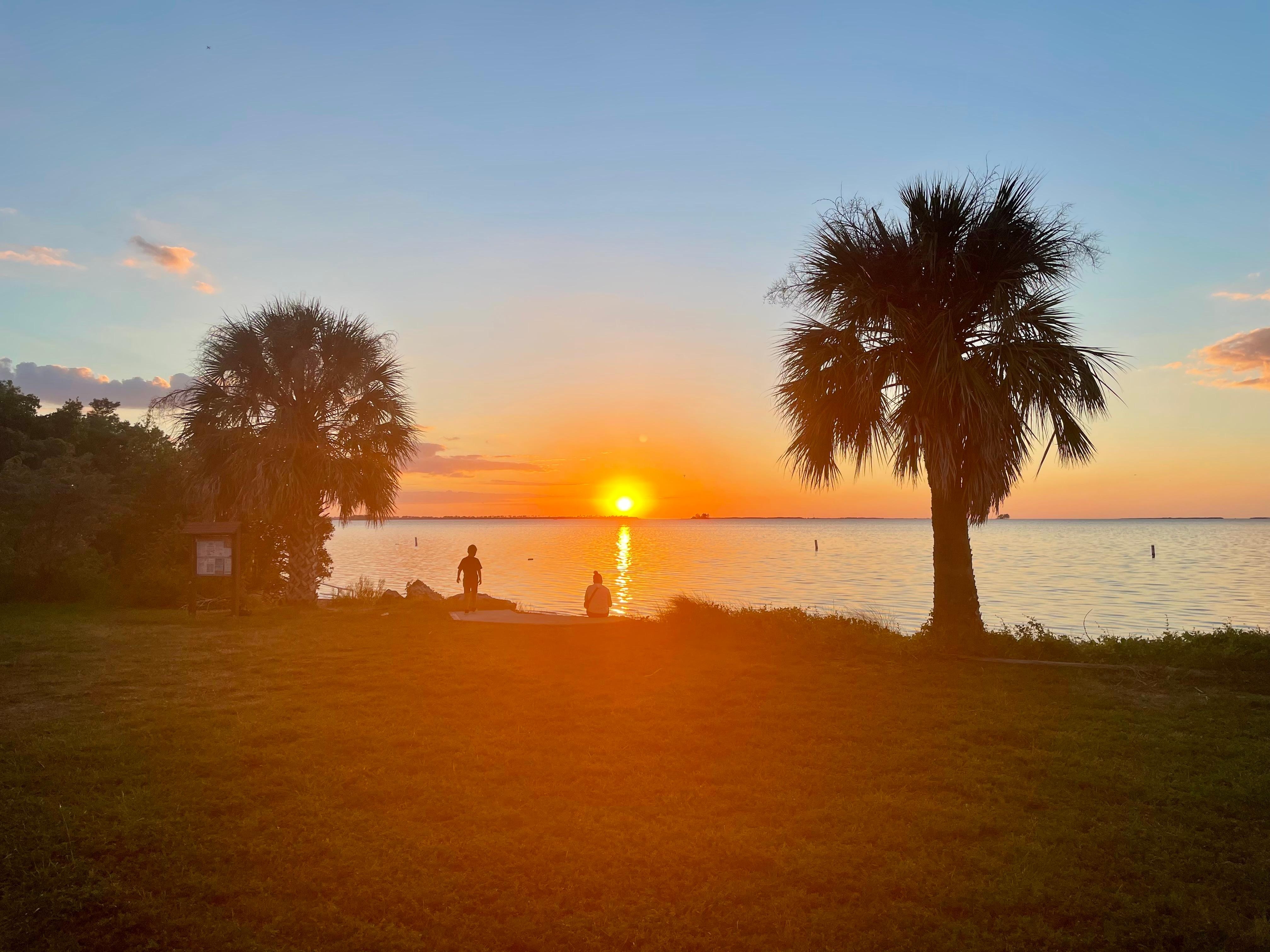 Sunset from the park caddy corner to the house