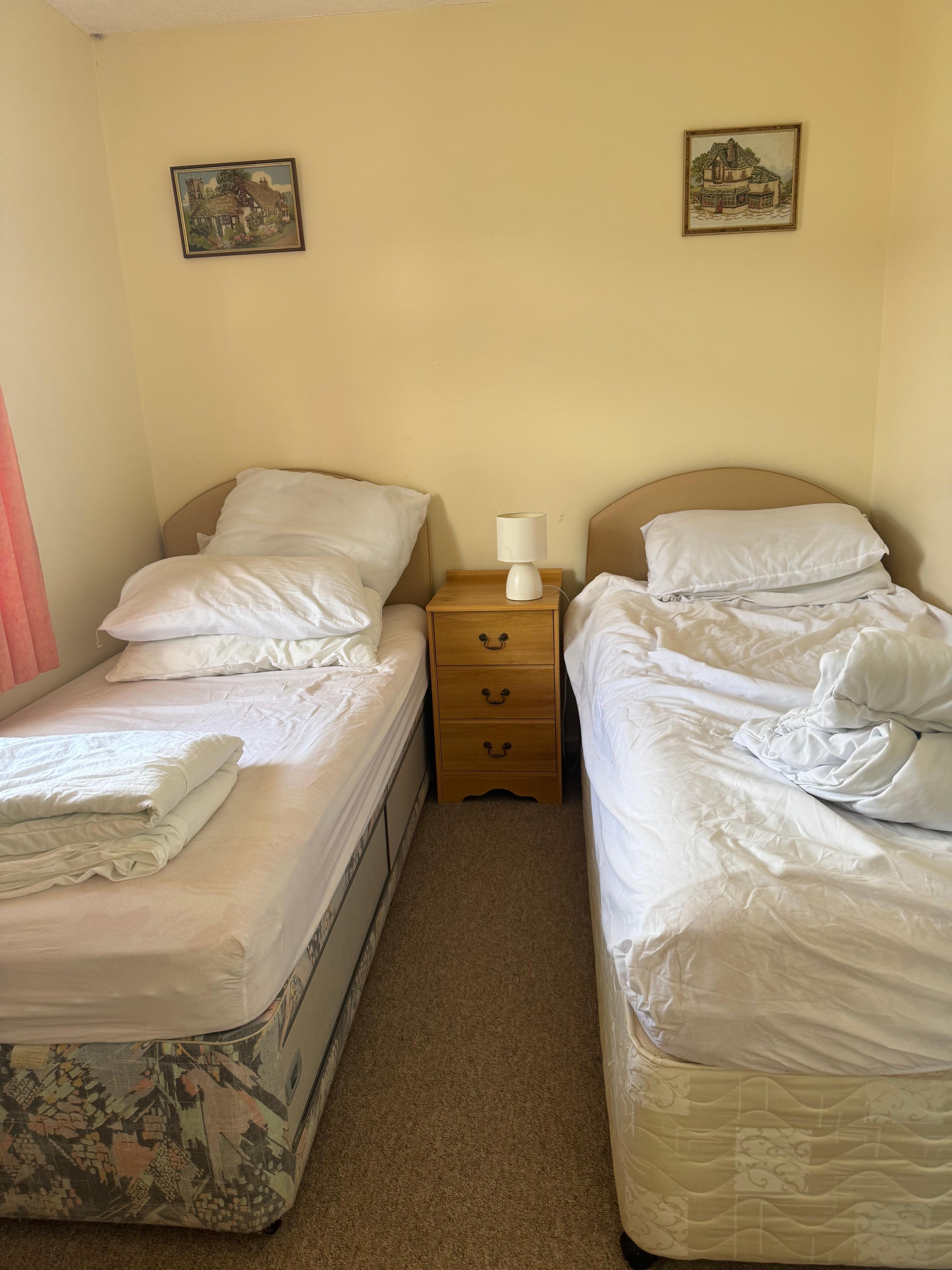 We had just stripped the beds before we left hence the reason there is no bedding on when I took the photos 