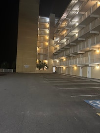 The empty property and parking lot.