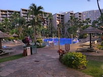 Courtyard where pool, spa and shops were.