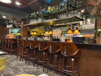 Breakfast bar in the morning; wine bar at night 😃