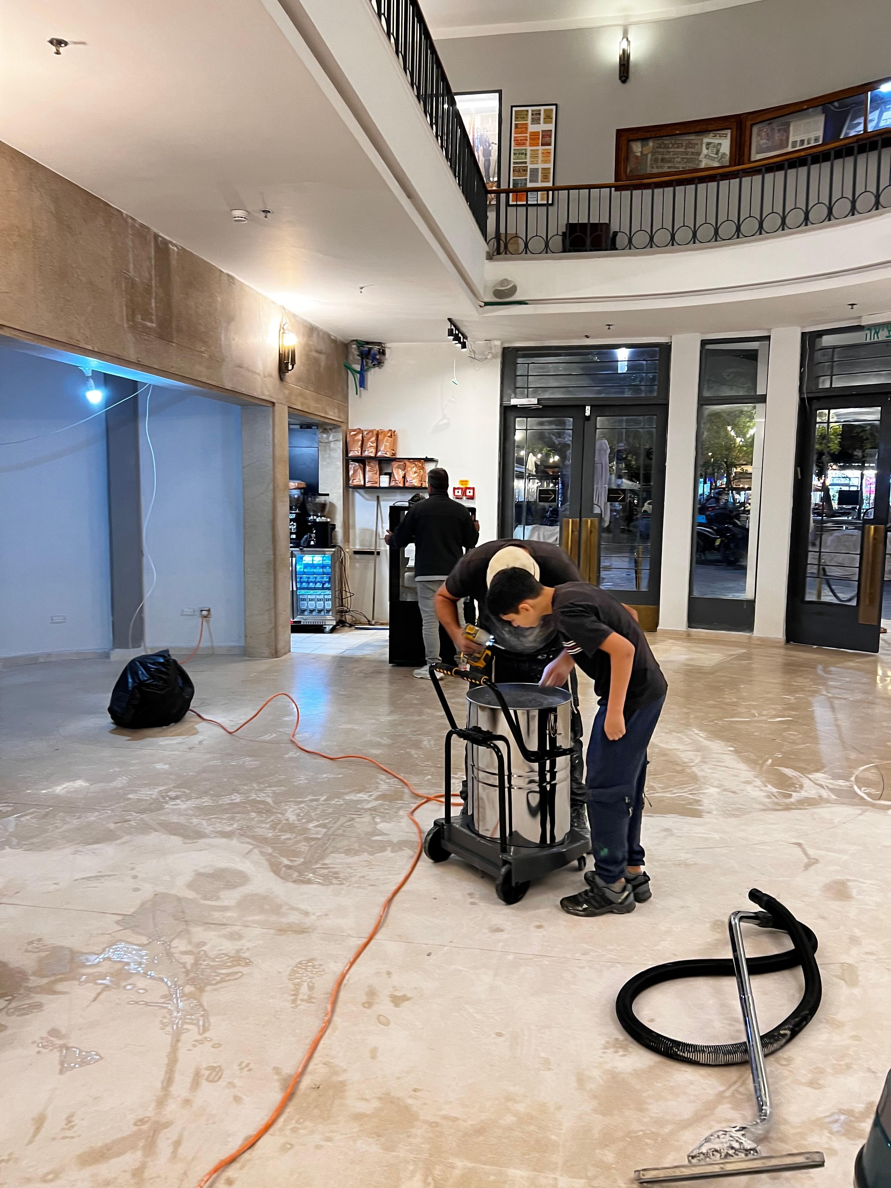 Reception area being stripped and varnished (strong smell into rooms causing headaches)