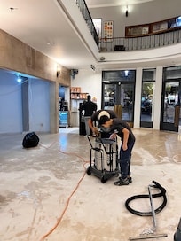 Reception area being stripped and varnished (strong smell into rooms causing headaches)