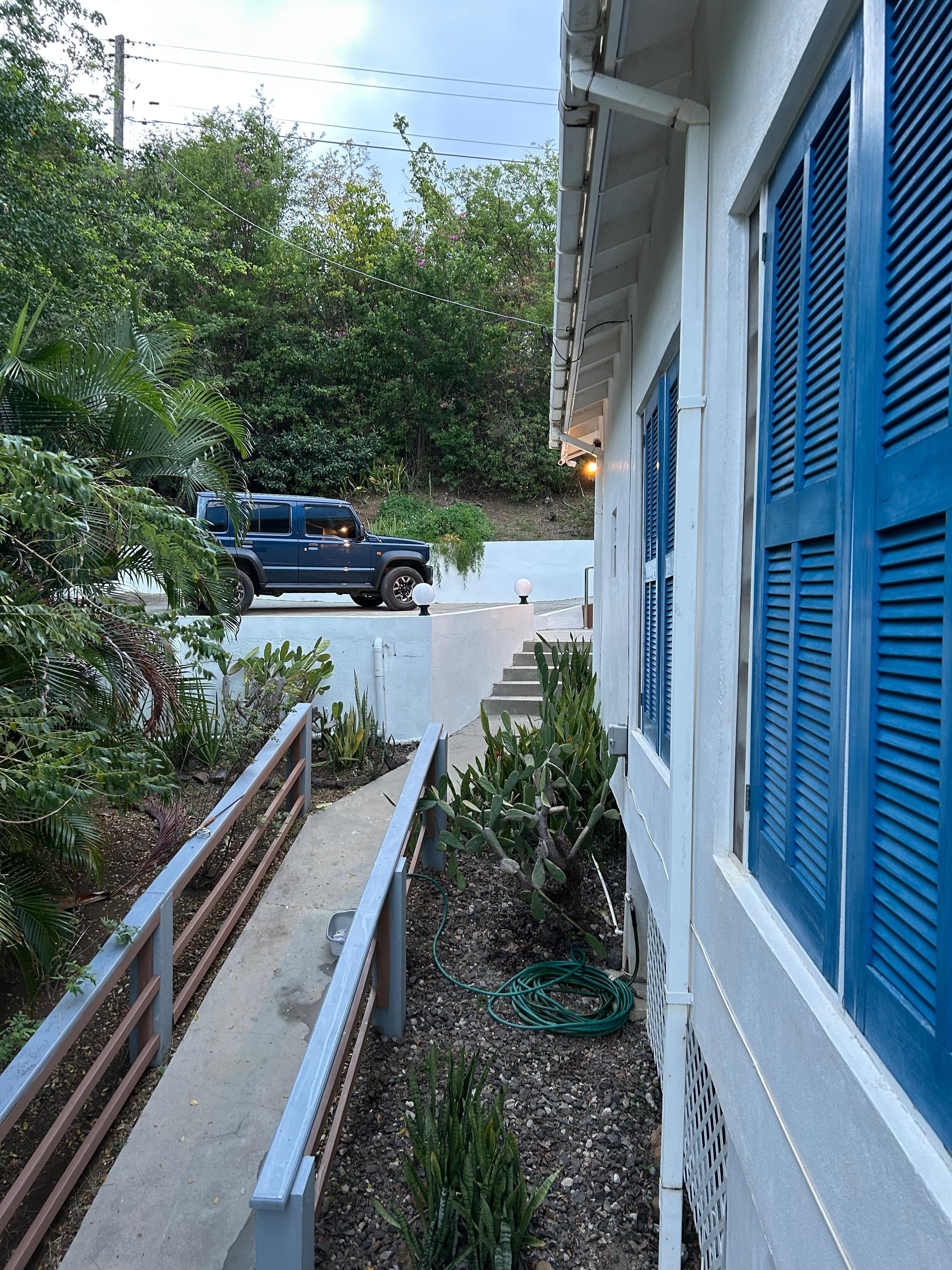 We rented a vehicle about halfway through our vacation. The driveway is pretty steep and does require the ability to turn around for when you want to leave. You should have a very good driver who is confident to drive on the left side of the road.
