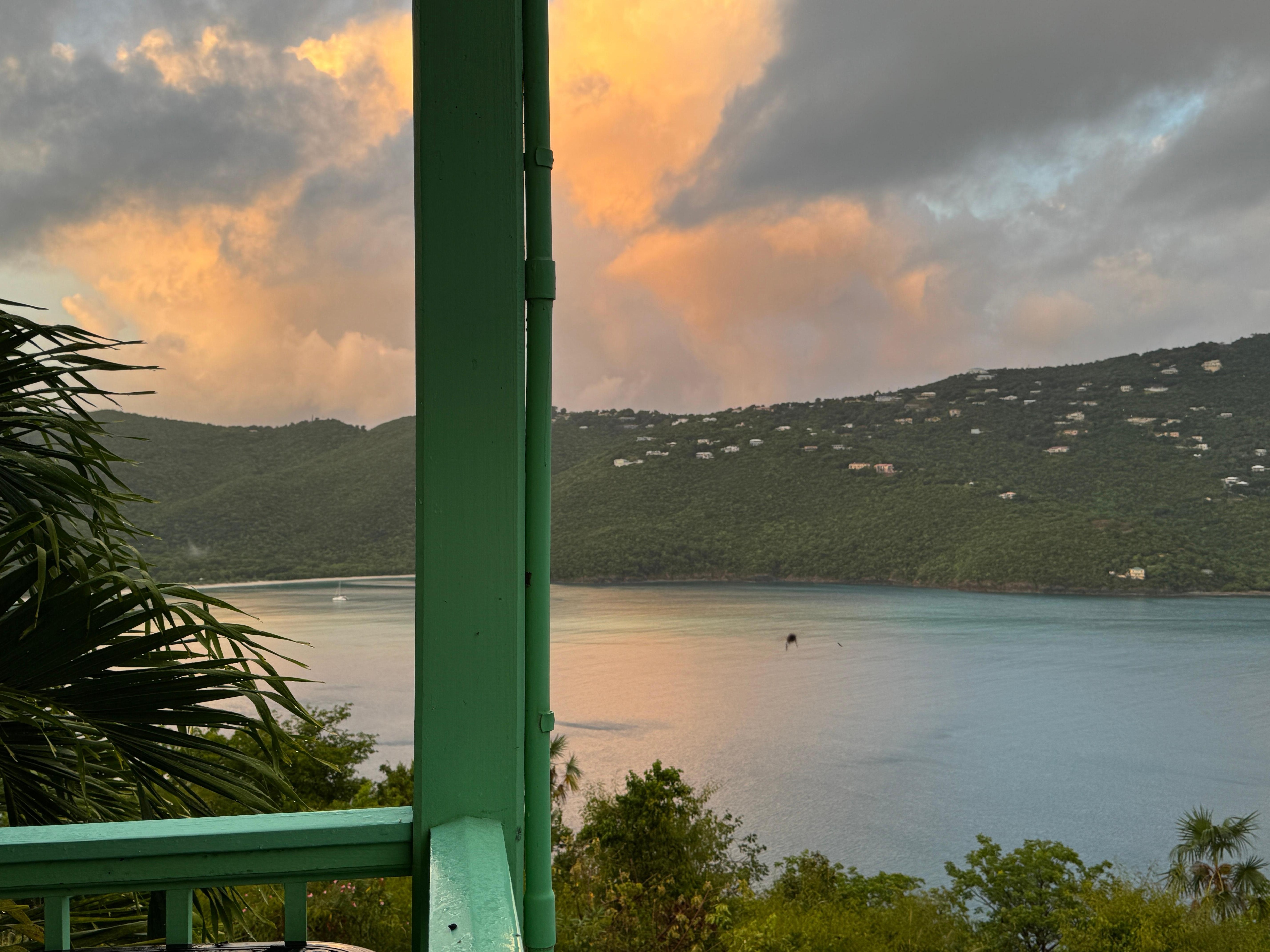 Morning view of Magens Bay from upstairs deck.
