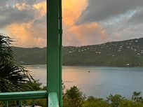 Morning view of Magens Bay from upstairs deck.