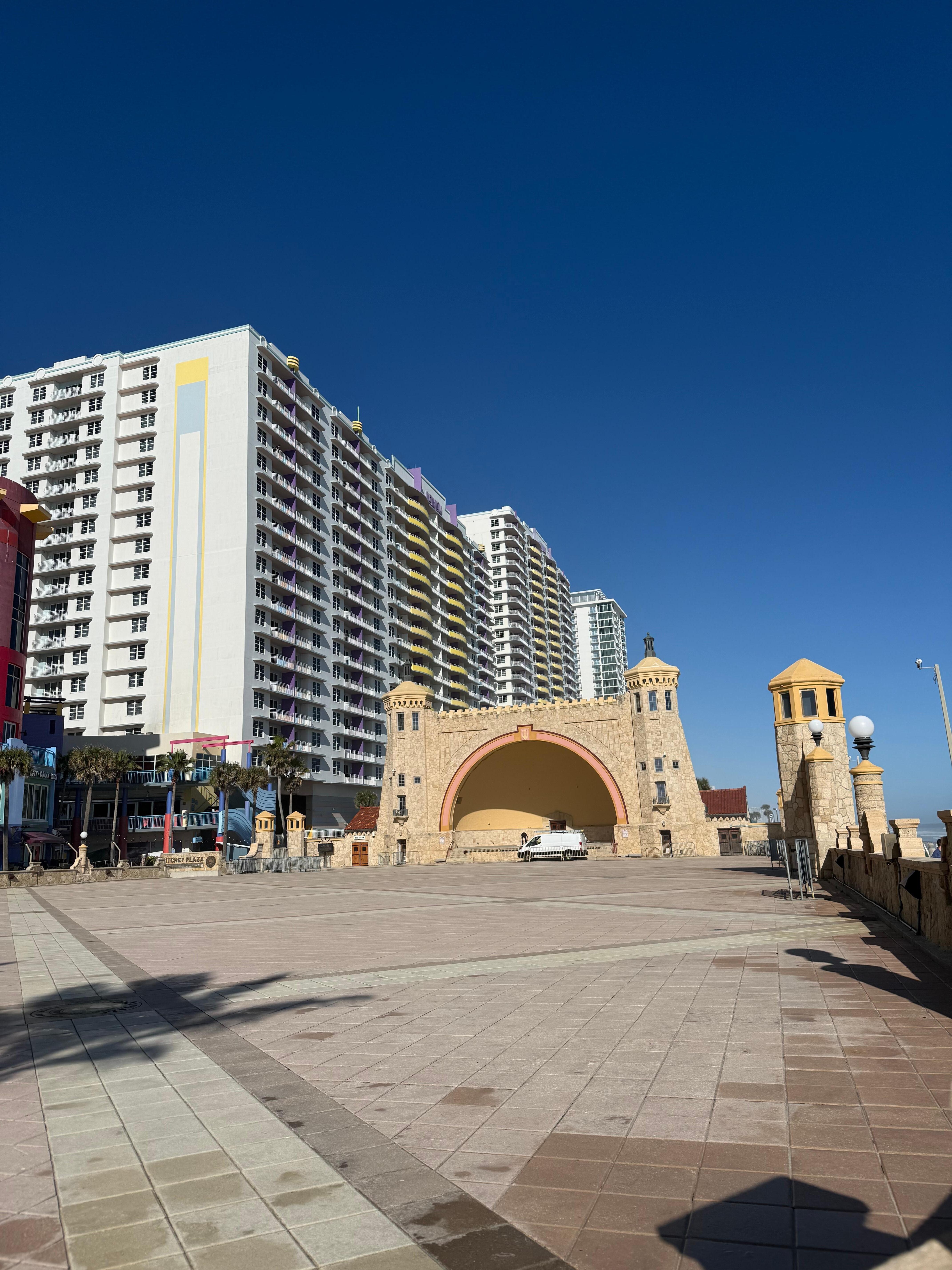 Right down from the pools on the boardwalk