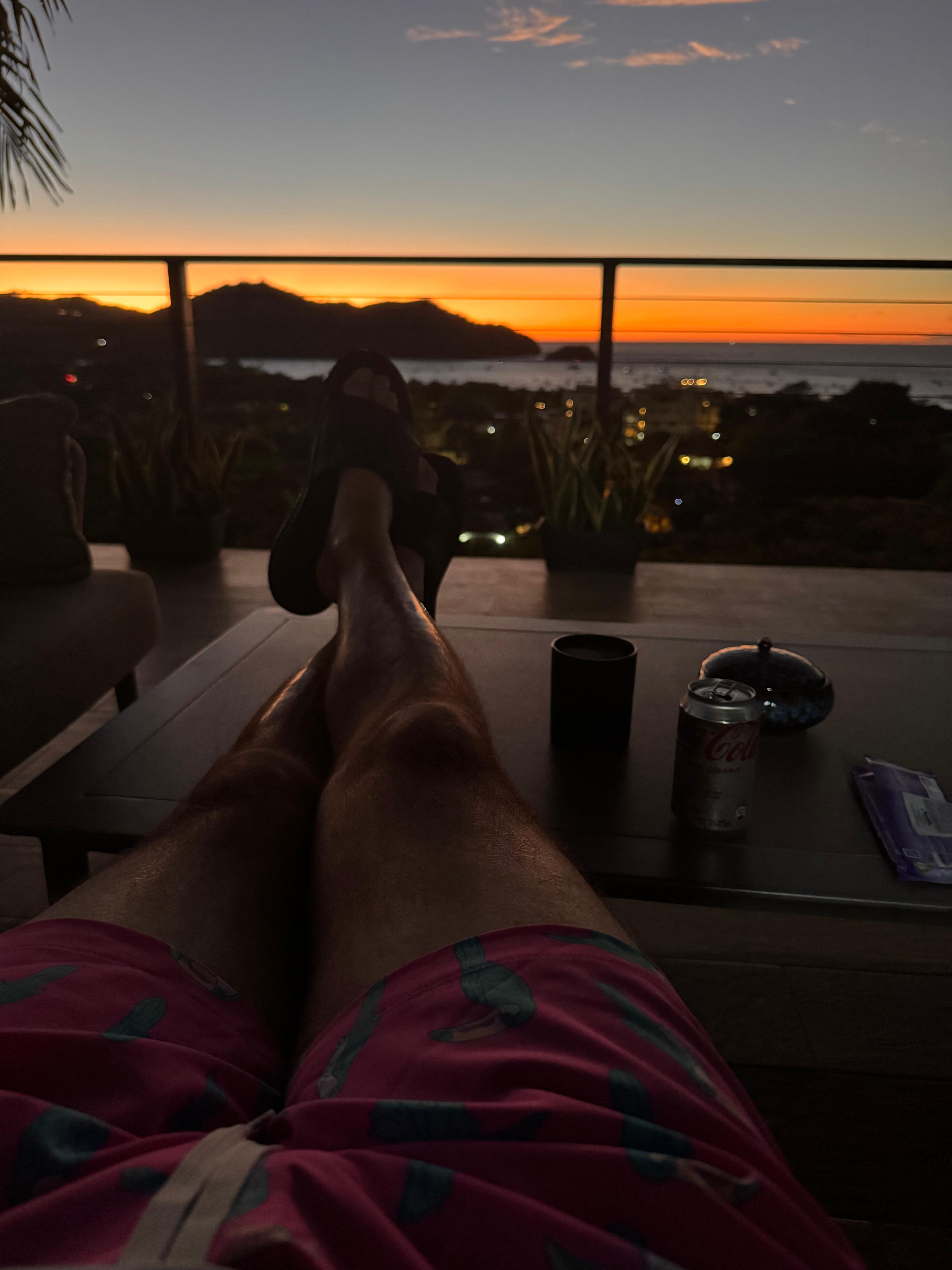 Enjoying the view from the outdoor living area