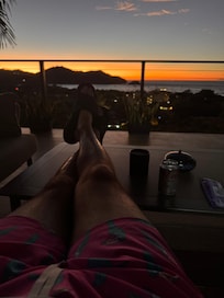 Enjoying the view from the outdoor living area