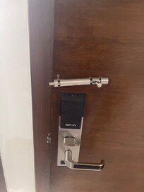 Inside room bolt came out and room could not be locked.