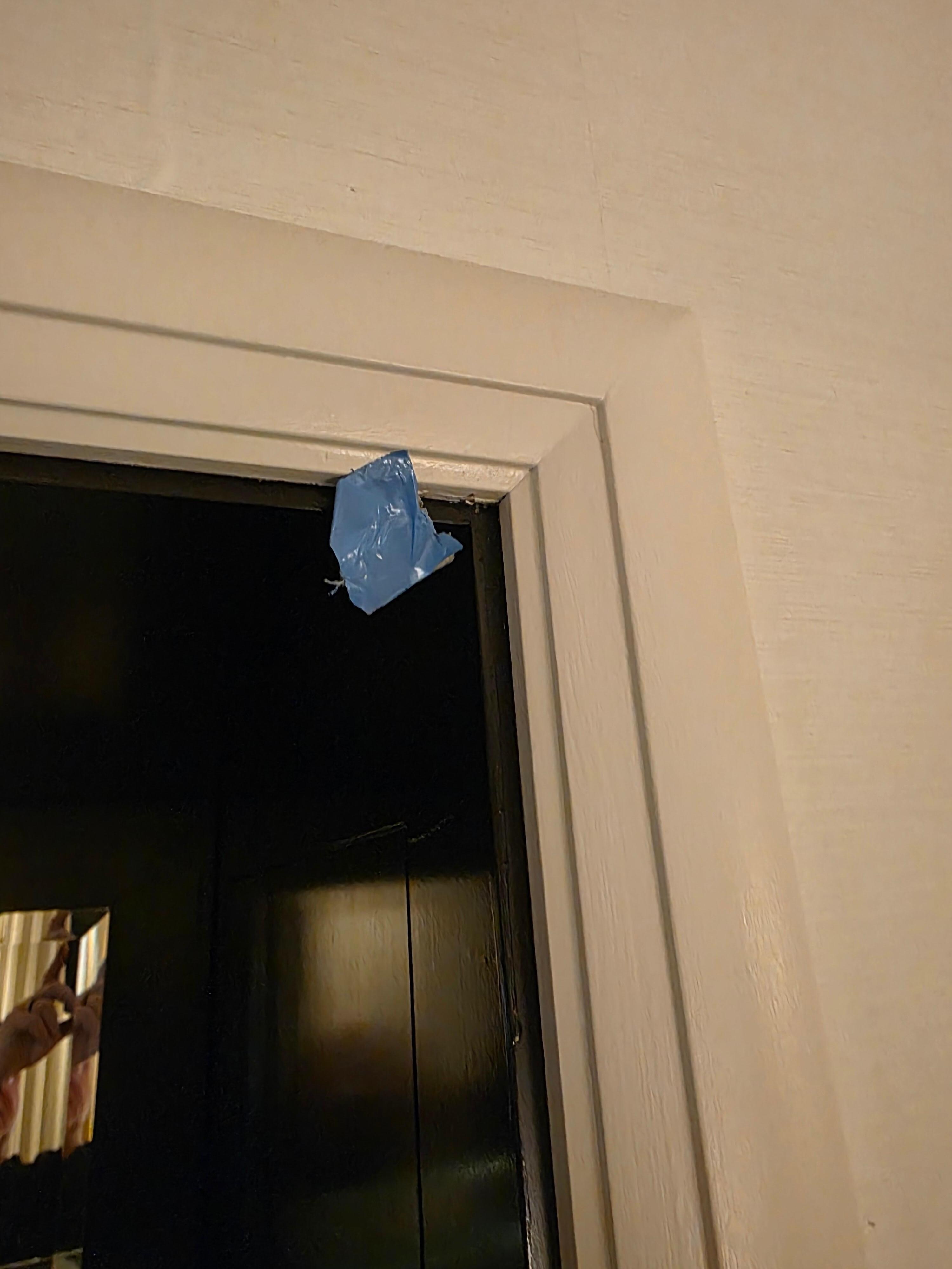 Tape over coffee bar