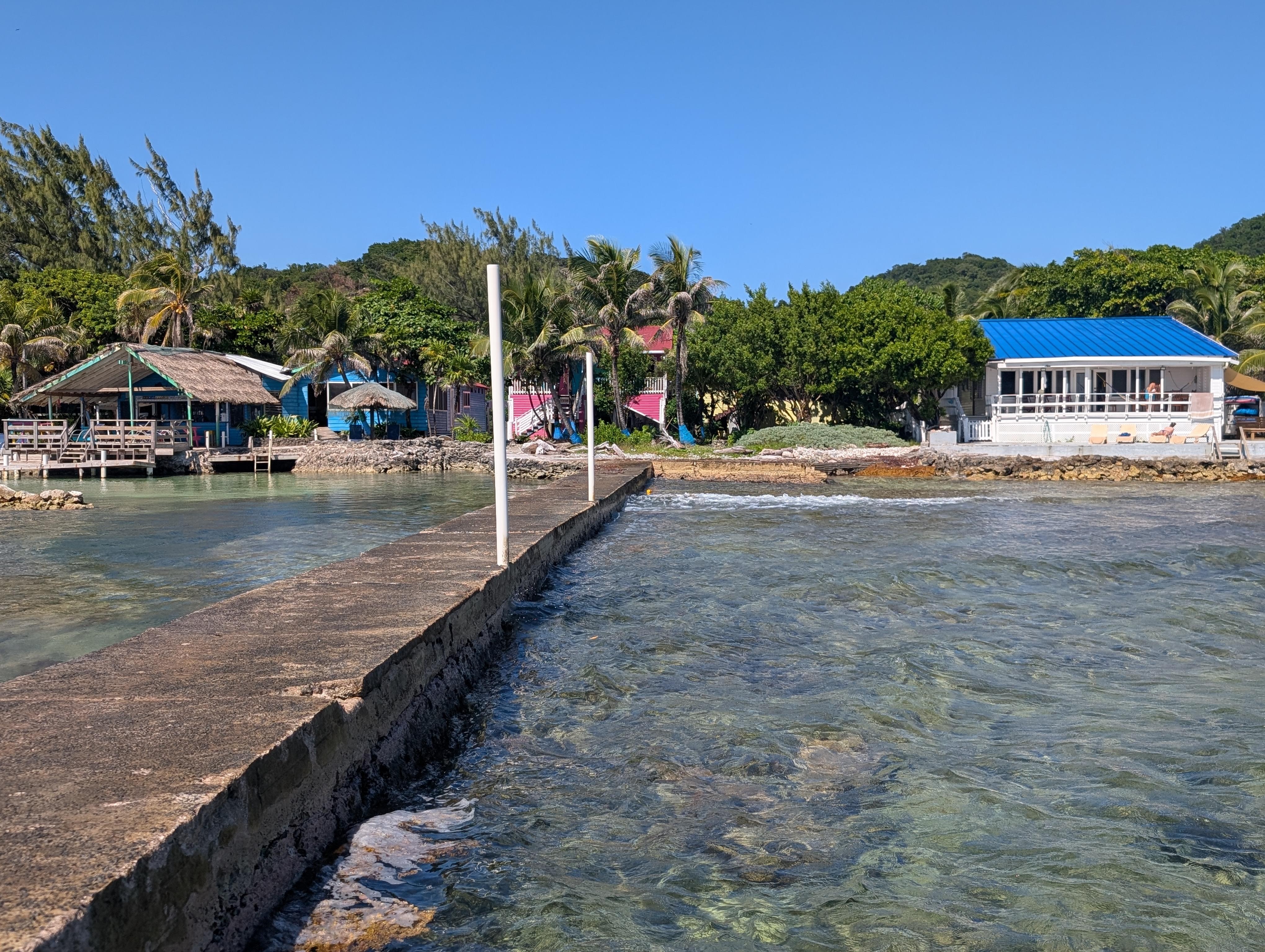 Dive shop is next door with a bar/restaurant. Good burgers. 