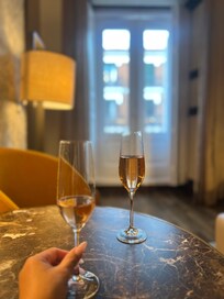 Complimentary bottle of wine in the room