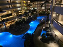 Inner pool area at night, very nice ambiance.