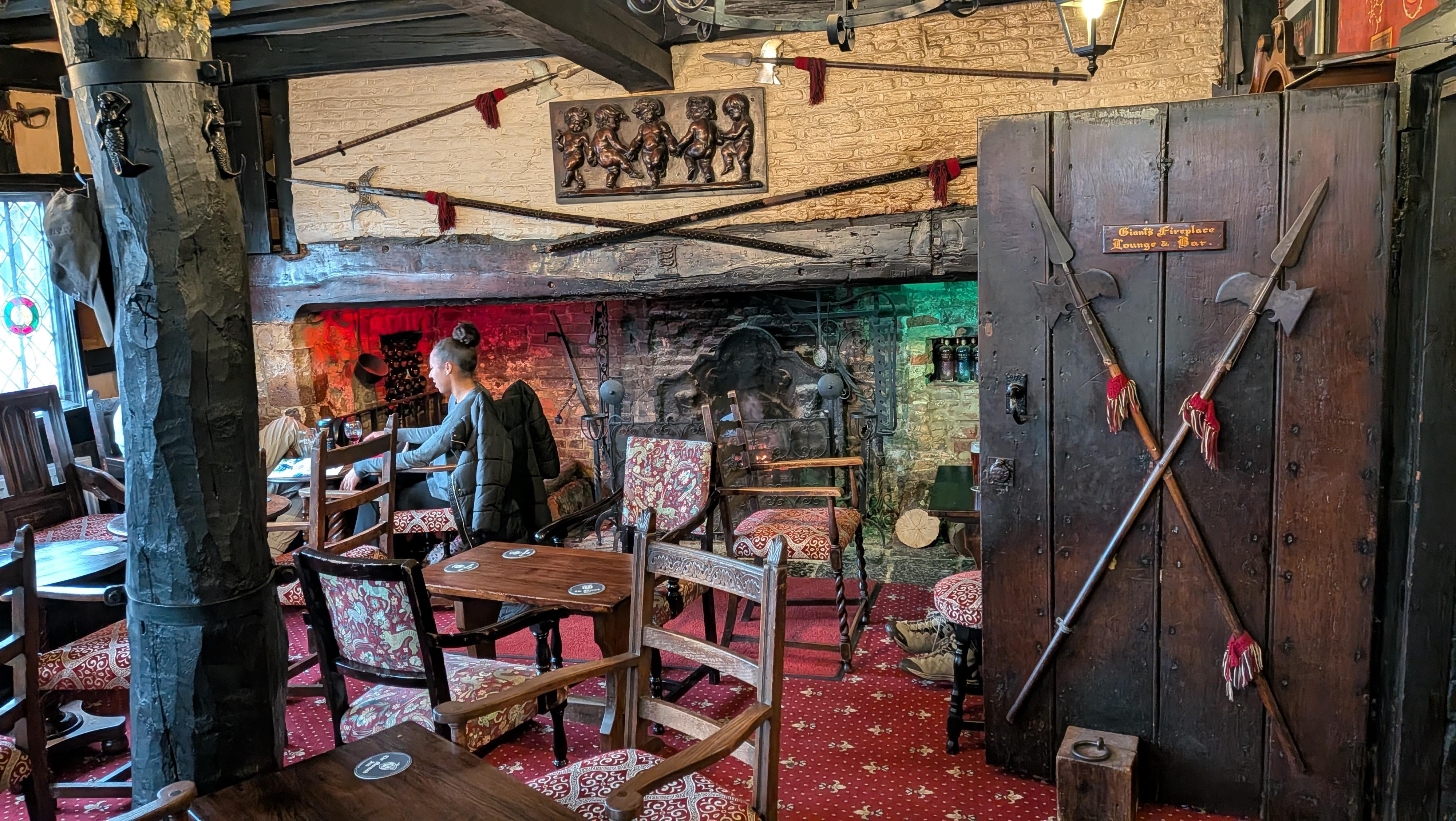 Reputed to be the largest pub fireplace 