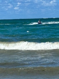Beach outside apartment