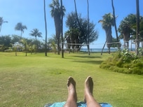 This is the back yard! The only thing better is going on down to the clean, beautiful beach to continue your relaxation.