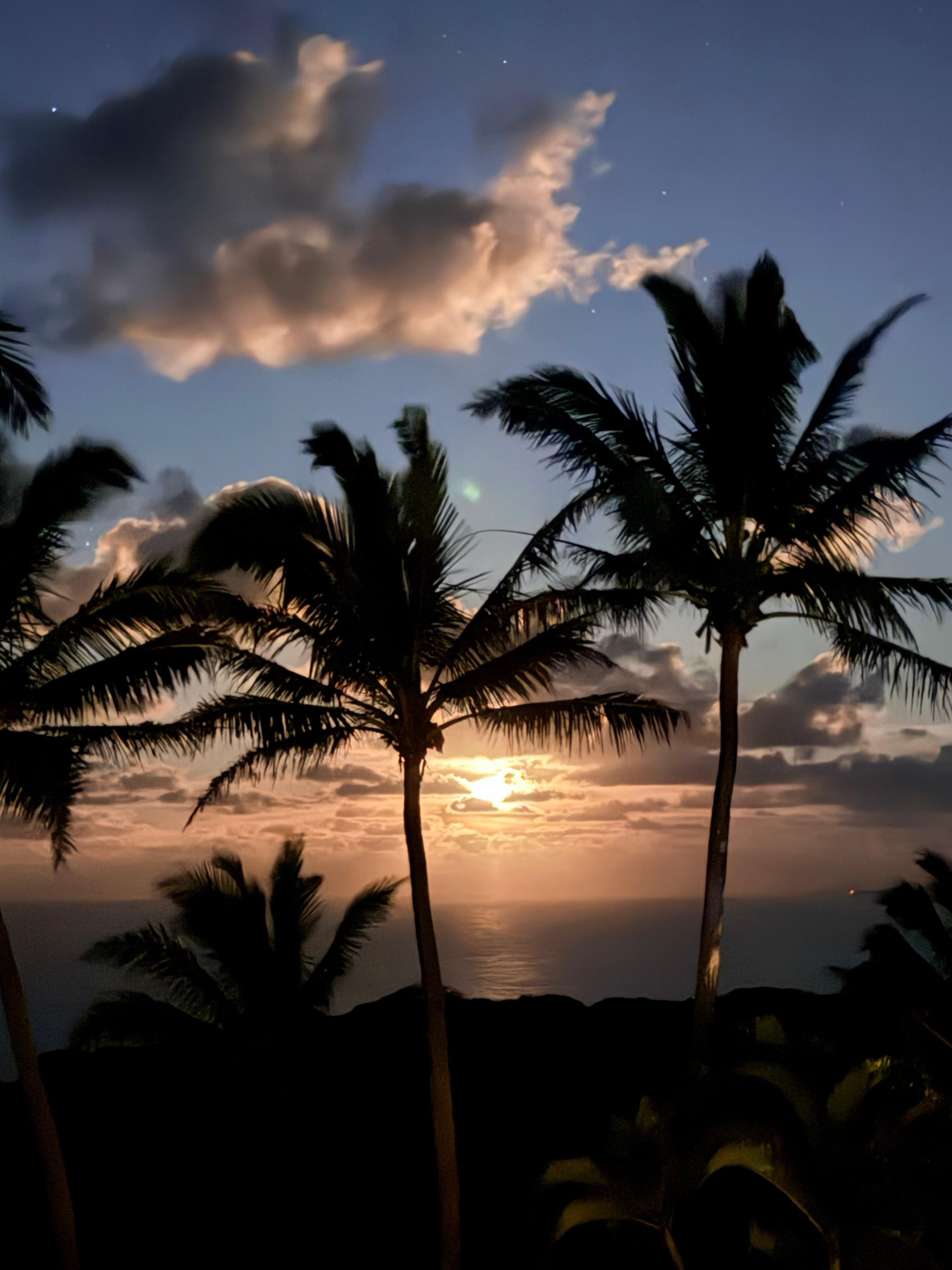 Moon rising over the ocean! 