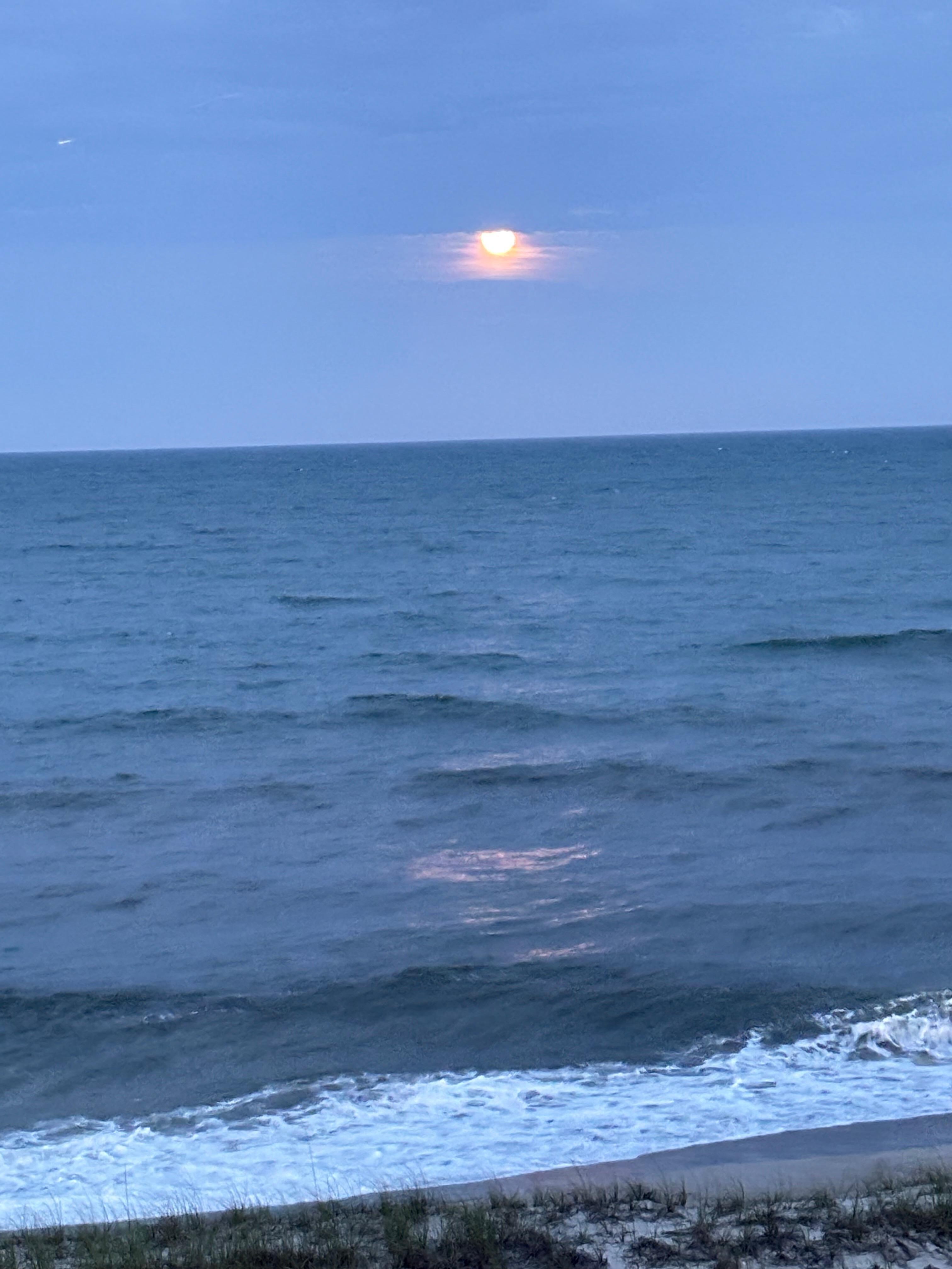 We had a rare “strawberry moon” while we were there but alas, this was the best we got to see of it. It was much more beautiful in person, at least.