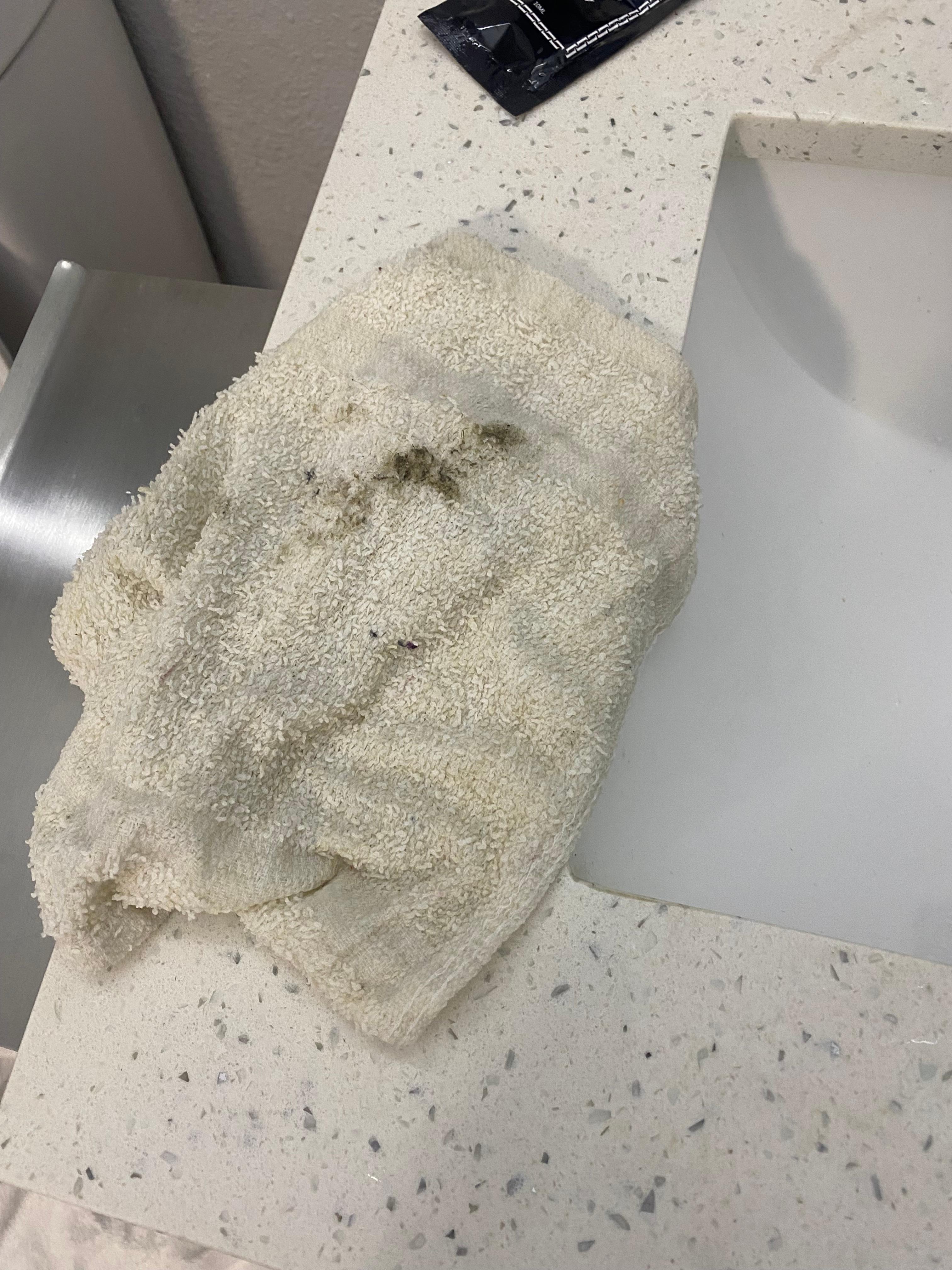 Black film wiped off bathroom sink