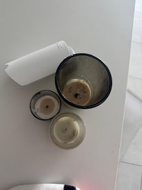 candles all thru the house burned to the wick